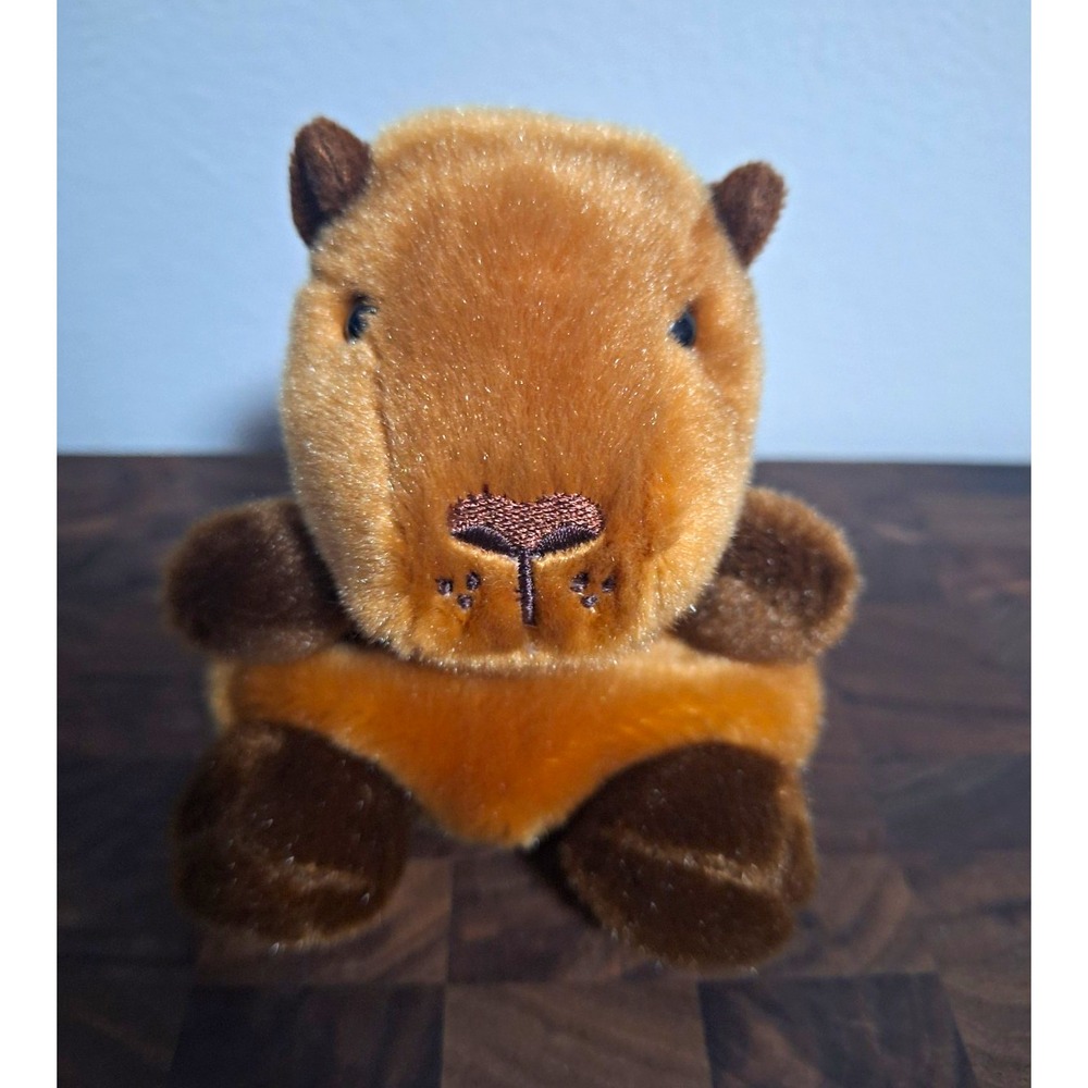 Aurora Palm Pals Sid Capybara 5" Plush Stuffed Animal Soft Brown Beanie Toy